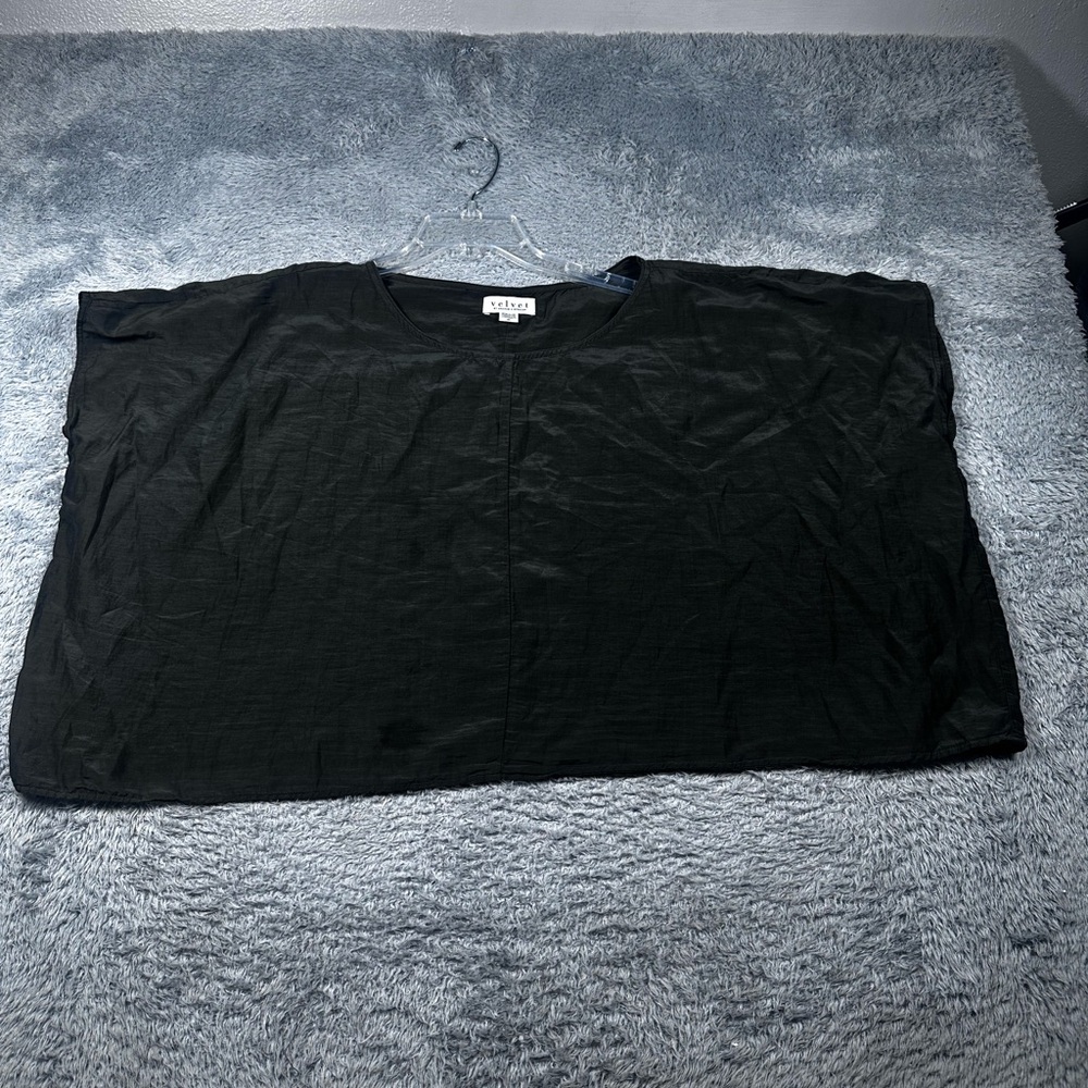 Velvet‎ dark green oversized Blouse Top